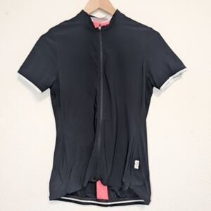 Womens RAPHA Souplesse Short Sleeve Cycling Jersey Size XL Black-Pink EUC